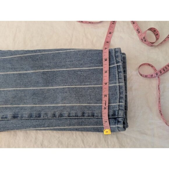 Pacsun Women's Medium-Wash White Striped 90s Y2K Mom Denim Jeans Size 28 S7 - Picture 9 of 10